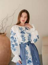 Комплект "Княжа" — вишита лляна сукня + плахта з поясом, арт.4695