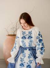 Комплект "Княжа" — вишита лляна сукня + плахта з поясом, арт.4695