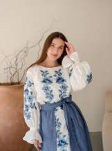 Комплект "Княжа" — вишита лляна сукня + плахта з поясом, арт.4695