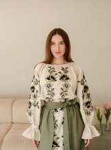 Комплект "Княжа" — вишита лляна сукня + плахта з поясом, арт.4697