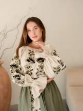 Комплект "Княжа" — вишита лляна сукня + плахта з поясом, арт.4697