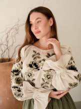 Комплект "Княжа" — вишита лляна сукня + плахта з поясом, арт.4697