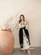 Комплект "Княжа" — вишита лляна сукня + плахта з поясом, арт.4698