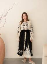 Комплект "Княжа" — вишита лляна сукня + плахта з поясом, арт.4698