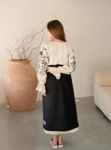 Комплект "Княжа" — вишита лляна сукня + плахта з поясом, арт.4698