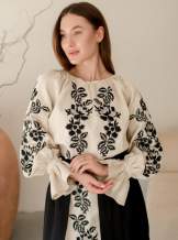 Комплект "Княжа" — вишита лляна сукня + плахта з поясом, арт.4699