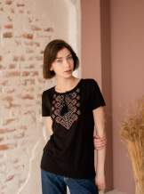 Чорна футболка з вишивкою, арт. 5136к.р.