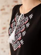 Чорна футболка з вишивкою, арт. 5137к.р.