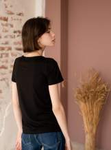 Чорна футболка з вишивкою, арт. 5138к.р.