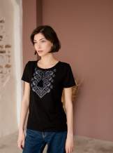 Чорна футболка з вишивкою, арт. 5140к.р.
