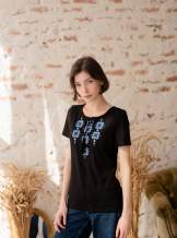 Чорна футболка з вишивкою, арт. 5141к.р.