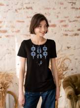 Чорна футболка з вишивкою, арт. 5141к.р.