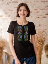 Чорна футболка з вишивкою, арт. 5147к.р.