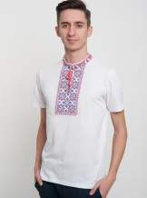 Белая футболка с вышивкой мужская, арт. 5201