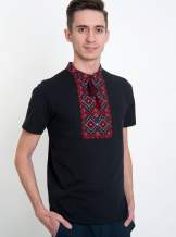 Чорна футболка з вишивкою, арт. 5206