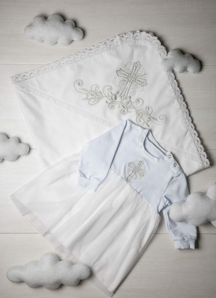 Сукня, трикотаж "Хрест гладь" - срібло, арт.7074