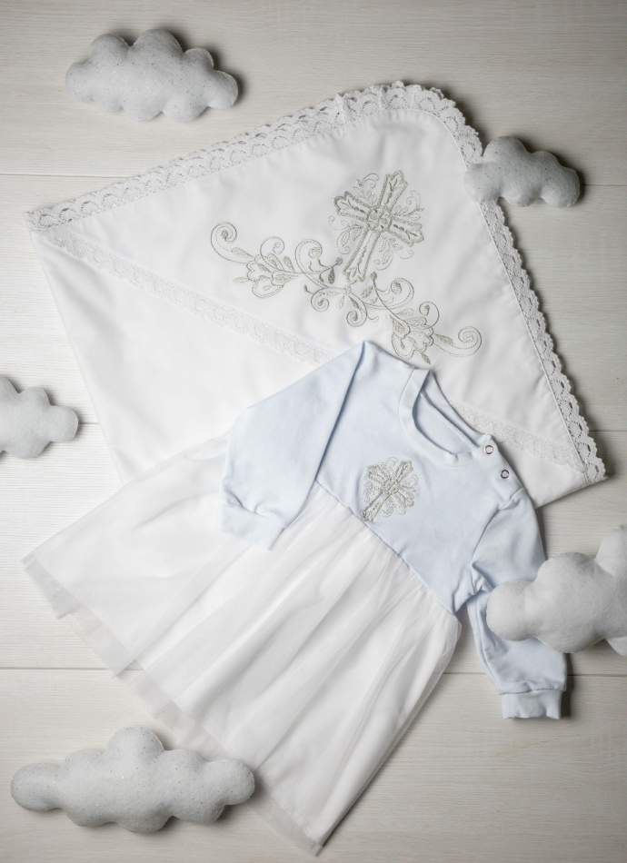 Сукня, трикотаж "Хрест гладь" - срібло, арт.7074