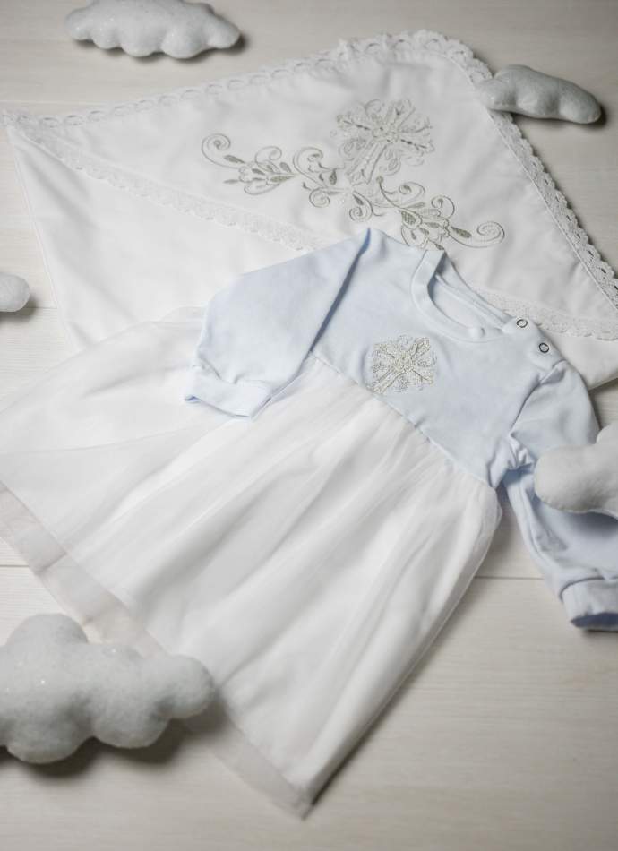 Сукня, трикотаж "Хрест гладь" - срібло, арт.7074