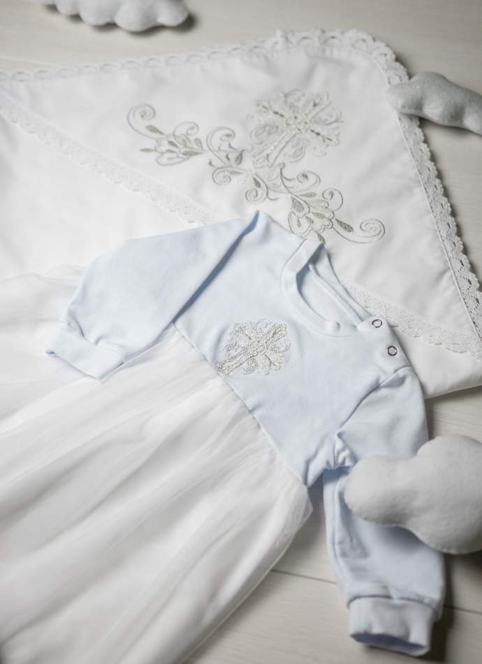 Сукня, трикотаж "Хрест гладь" - срібло, арт.7074