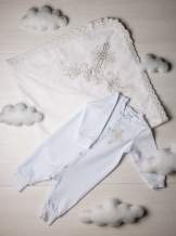 Боді, трикотаж "Хрест гладь на серці" - срібло, арт.7075