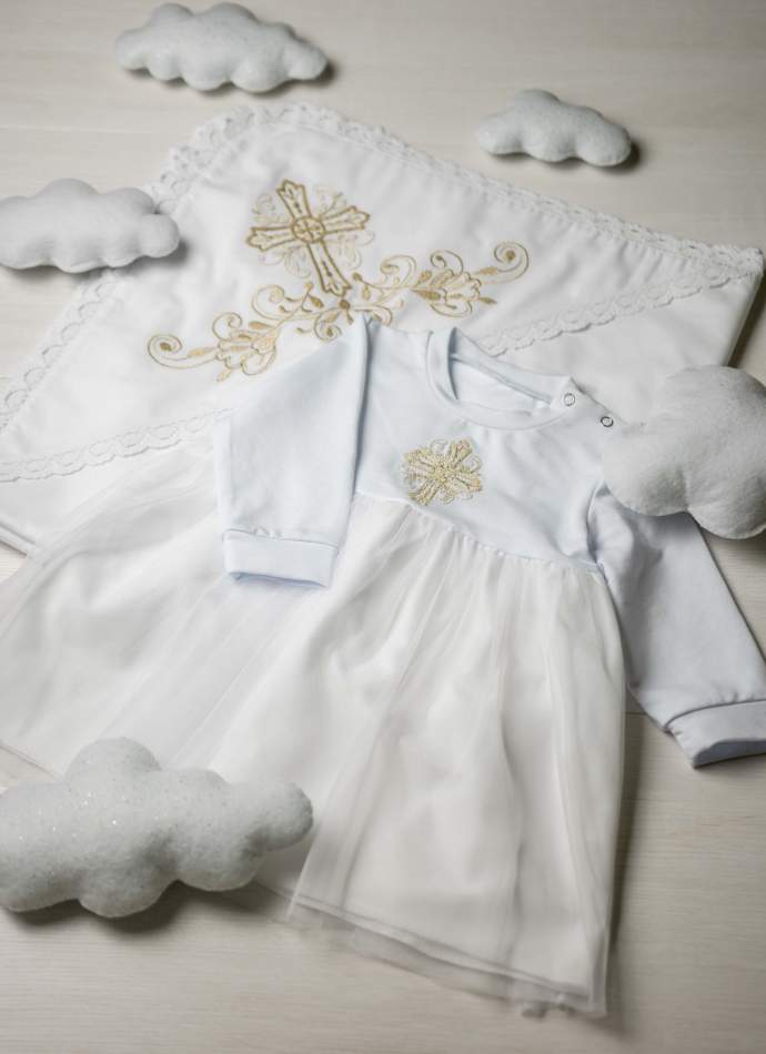 Сукня, трикотаж "Хрест гладь" - золото, арт.7094