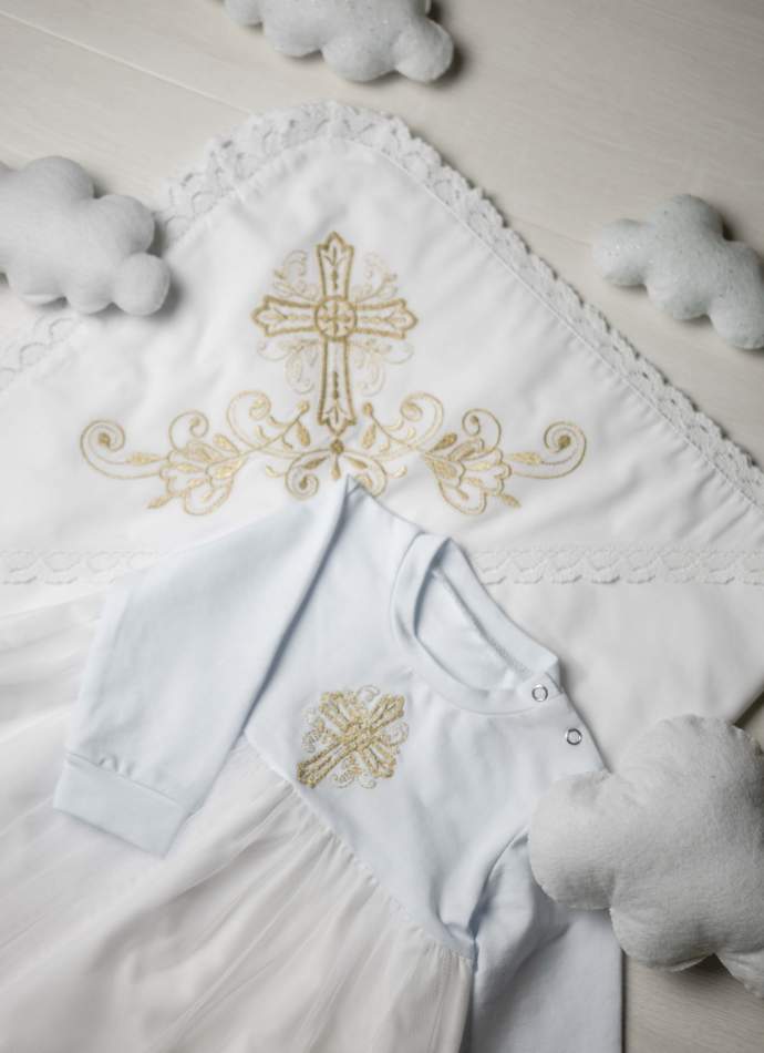 Сукня, трикотаж "Хрест гладь" - золото, арт.7094