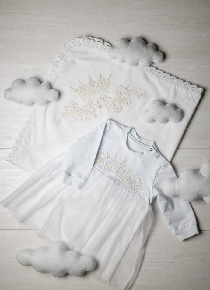 Сукня, трикотаж "Корона гладь" - молочна, арт.7076