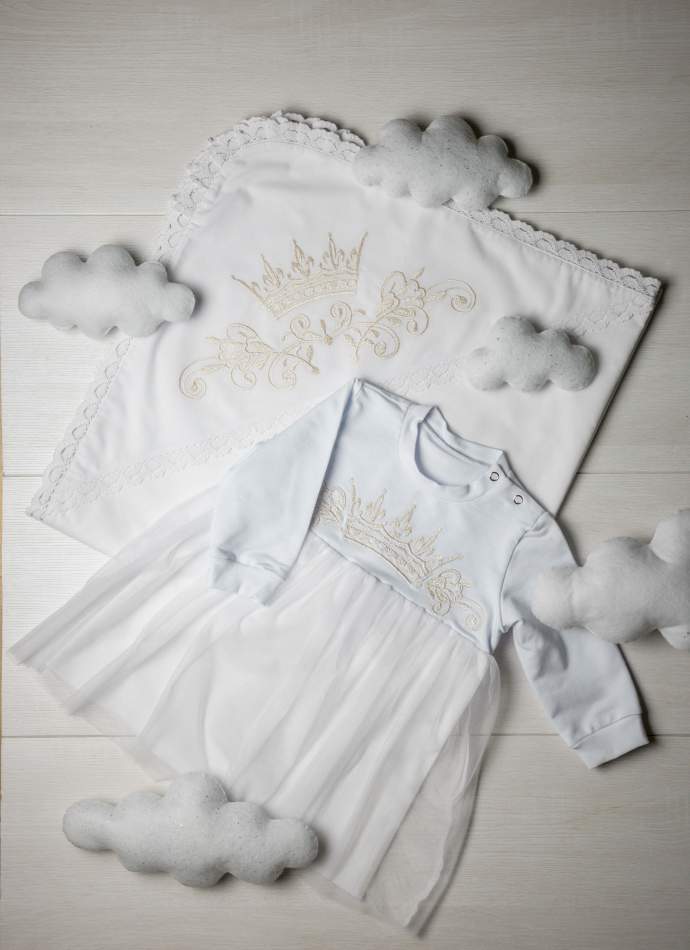 Сукня, трикотаж "Корона гладь" - молочна, арт.7076