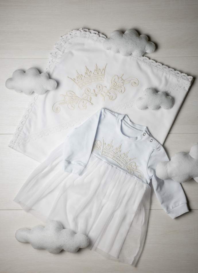 Сукня, трикотаж "Корона гладь" - молочна, арт.7076