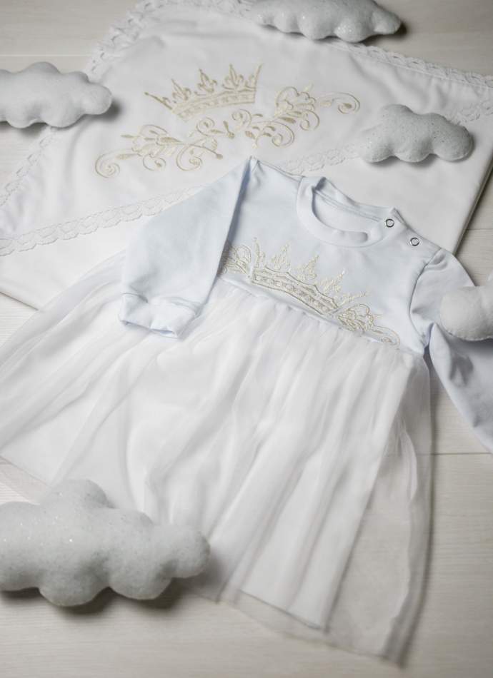 Сукня, трикотаж "Корона гладь" - молочна, арт.7076