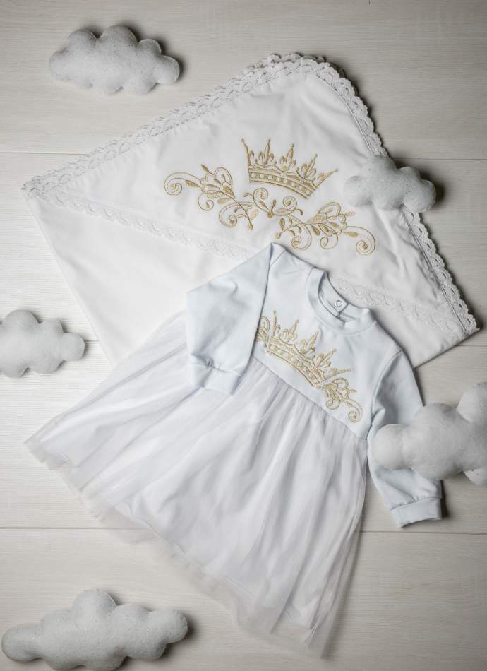 Сукня, трикотаж "Корона гладь" - золото, арт.7078