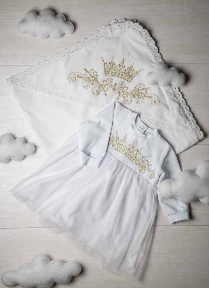 Сукня, трикотаж "Корона гладь" - золото, арт.7078