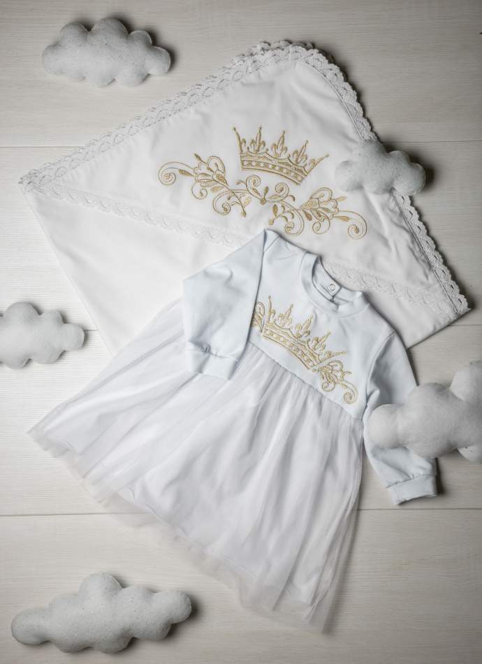 Сукня, трикотаж "Корона гладь" - золото, арт.7078