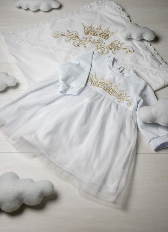 Сукня, трикотаж "Корона гладь" - золото, арт.7078