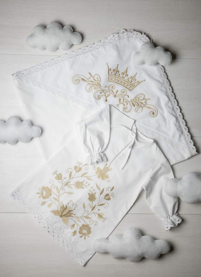 Сукня, "Квіти гладь" - золото, арт.7079