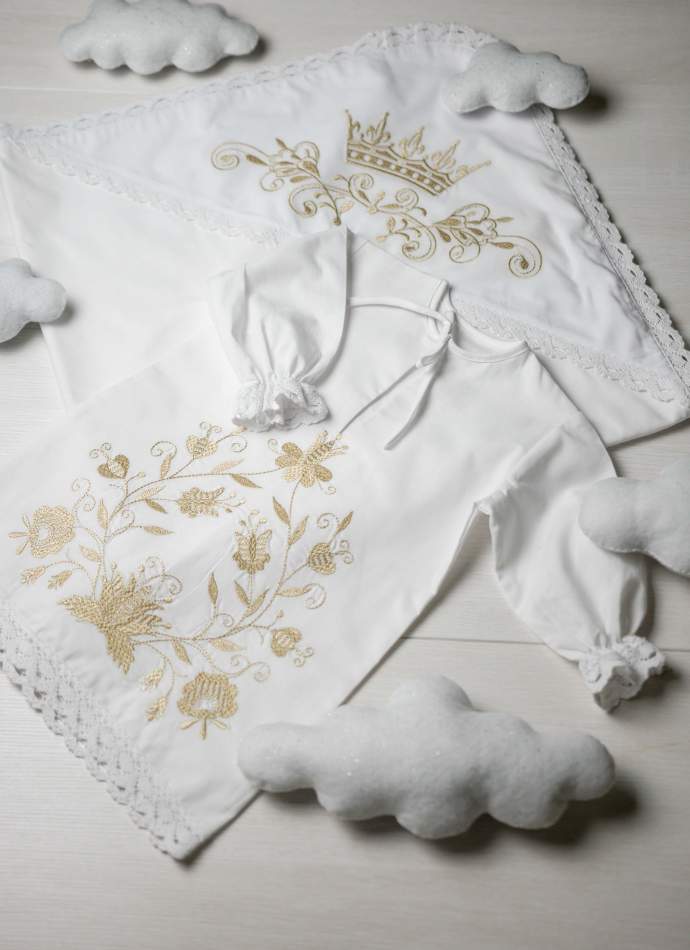 Сукня, "Квіти гладь" - золото, арт.7079