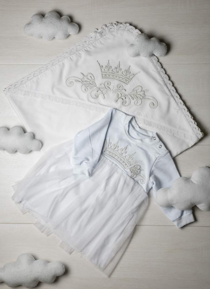 Сукня, трикотаж "Корона гладь" - срібло, арт.7080