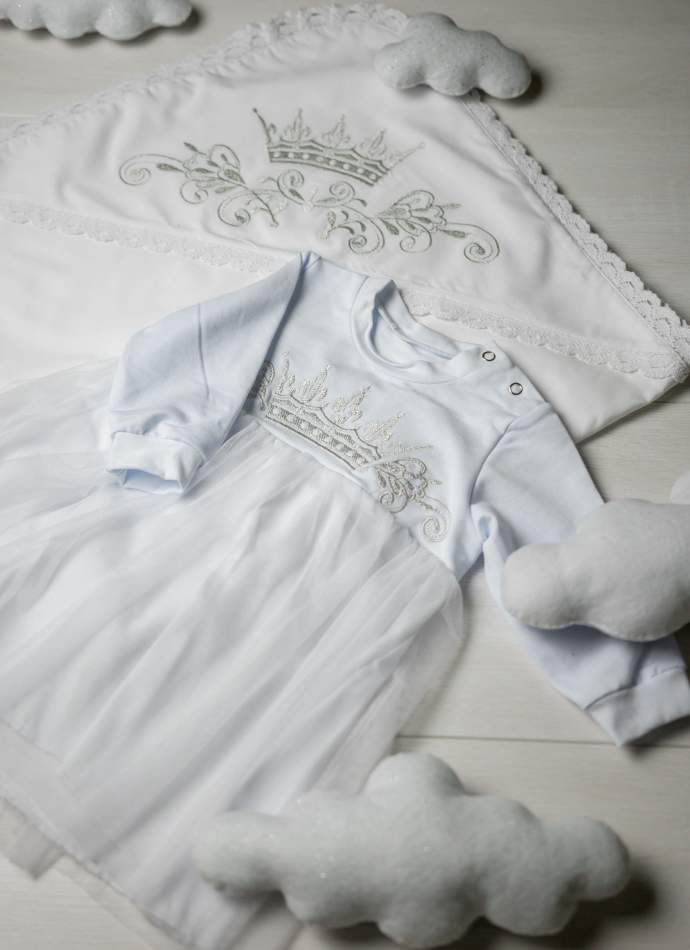 Сукня, трикотаж "Корона гладь" - срібло, арт.7080