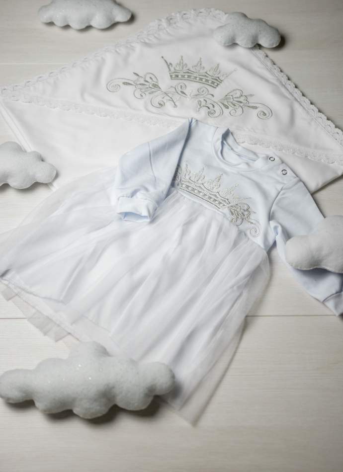 Сукня, трикотаж "Корона гладь" - срібло, арт.7080