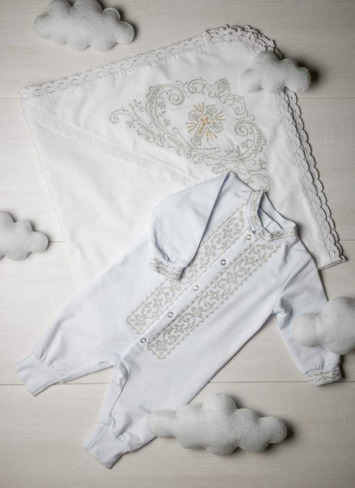 Боді, трикотаж "Орнамент хрестиком" срібло, арт.7082