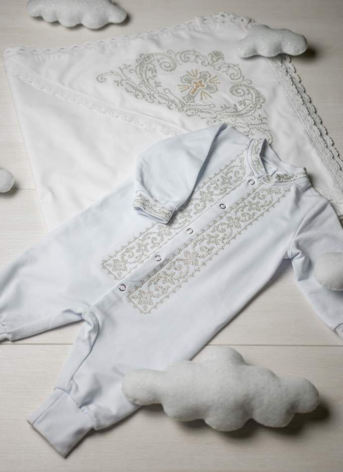 Боді, трикотаж "Орнамент хрестиком" срібло, арт.7082