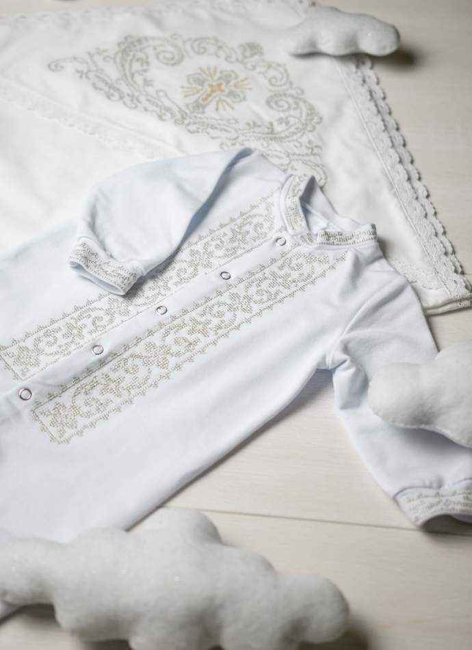 Боді, трикотаж "Орнамент хрестиком" срібло, арт.7082