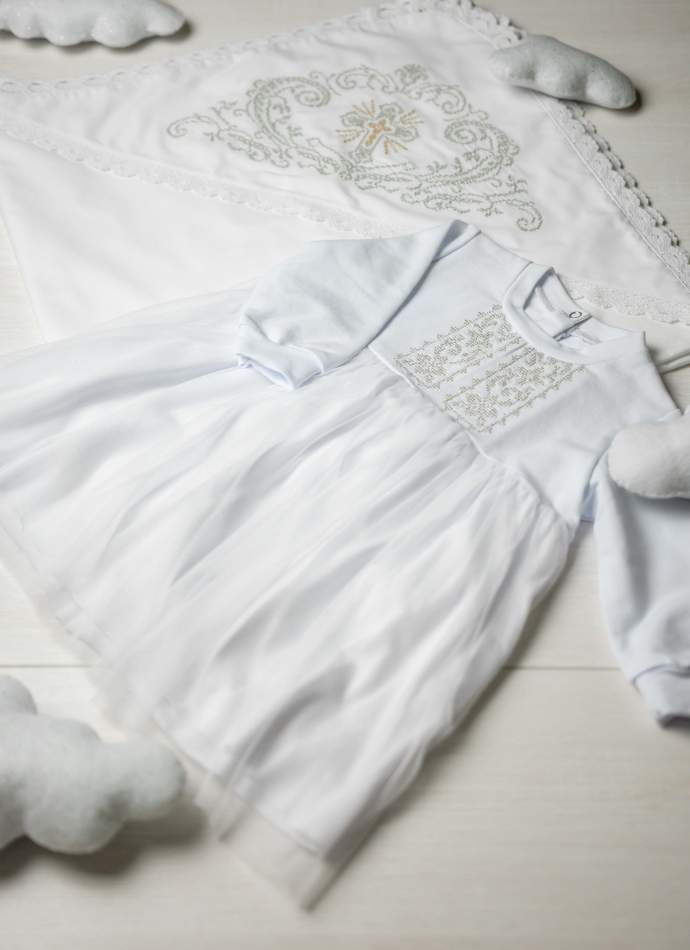 Сукня, трикотаж "Орнамент хрестиком"-срібло, арт.7083