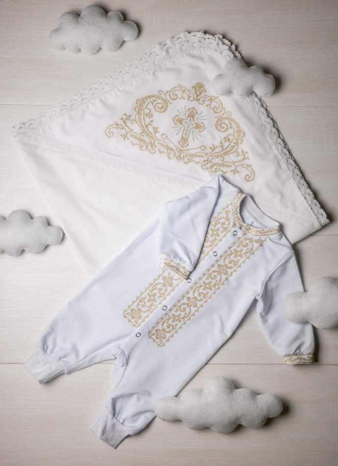 Боді, трикотаж "Орнамент хрестиком" золото, арт.7084