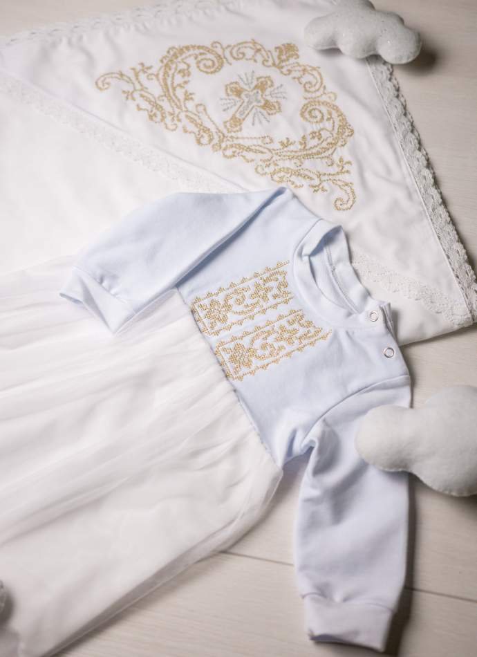 Сукня, трикотаж "Орнамент хрестиком"-золото, арт.7085