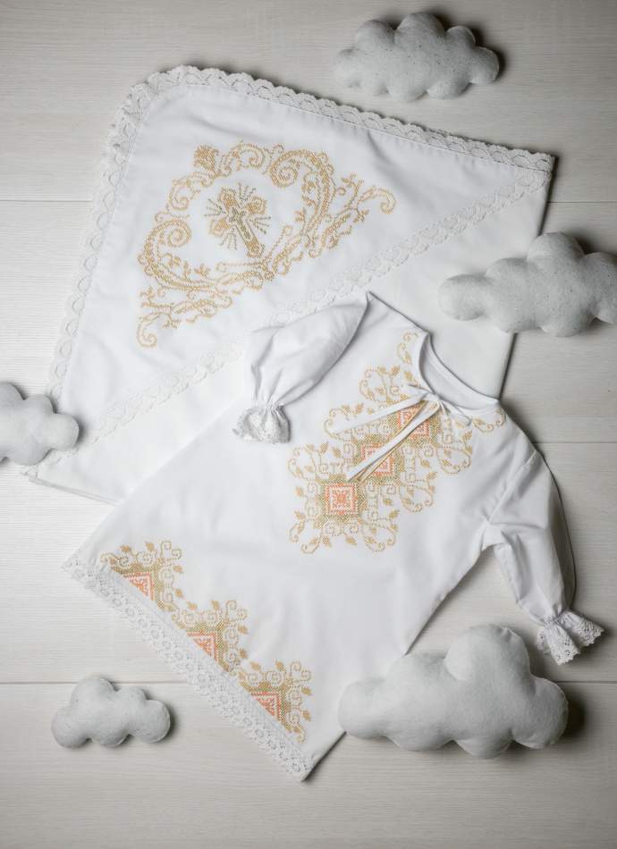 Сукня, "Орнамент хрестиком"-бежевий, арт.7086