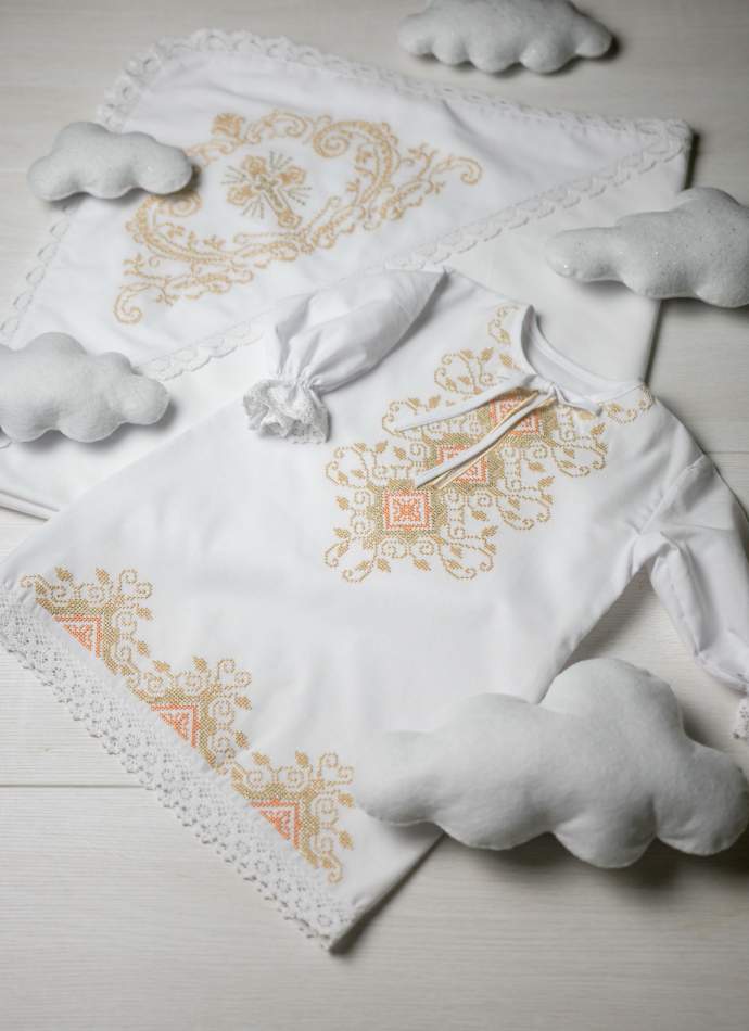 Сукня, "Орнамент хрестиком"-бежевий, арт.7086