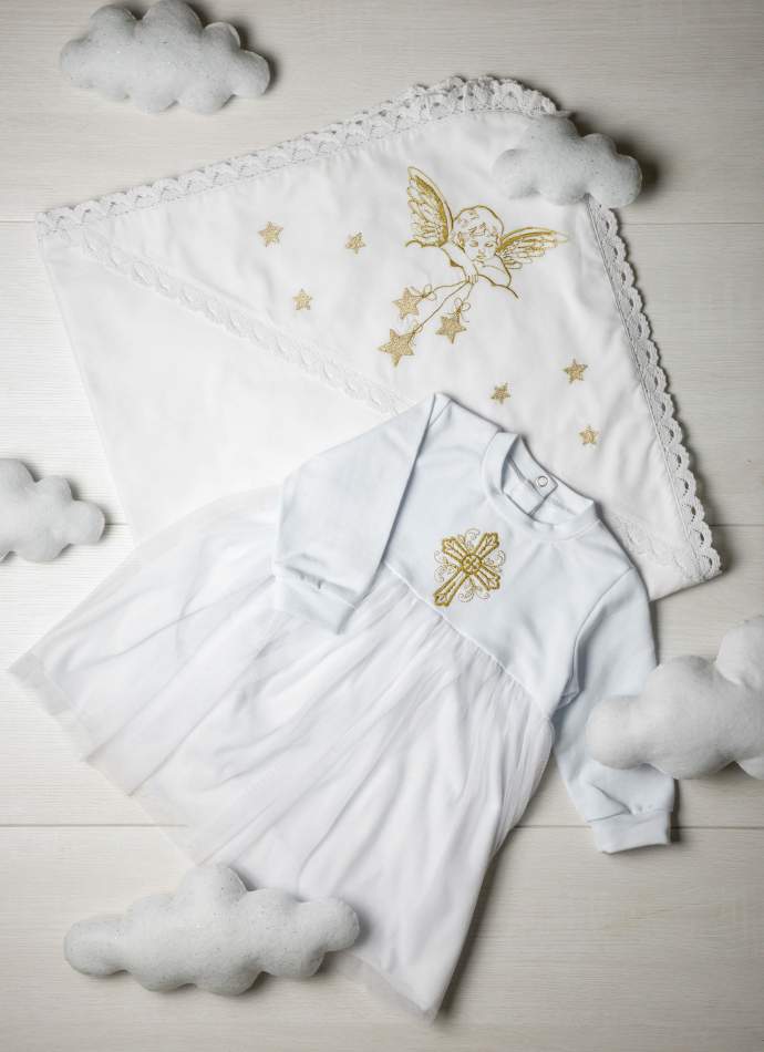 Сукня, трикотаж "Хрест гладь"-темн.золото, арт.7092