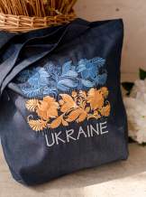 Шопер «Ukraine» (джинсовий з вишивкою),арт 7113