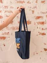 Шопер «Ukraine» (джинсовий з вишивкою),арт 7113
